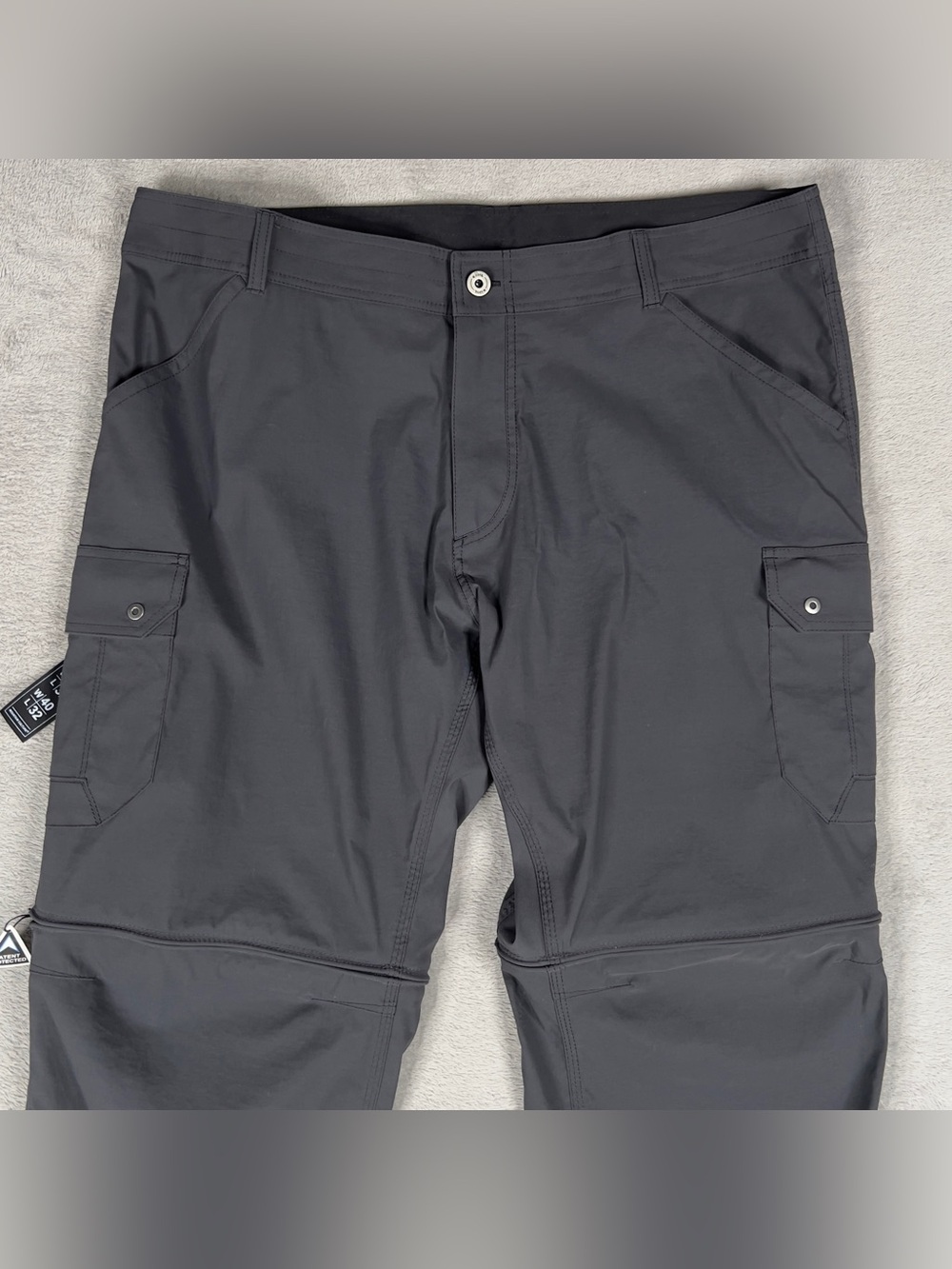 Kuhl Renegade Convertible Cargo Pants Men's 40x32 Koal Gray Outdoor Hiking NWT - Picture 2 of 13
